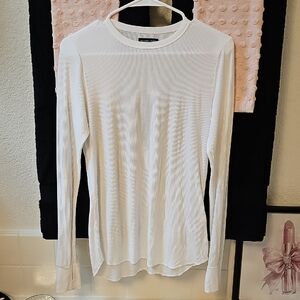 Michael Lauren Classic White Long Sleeve Tee